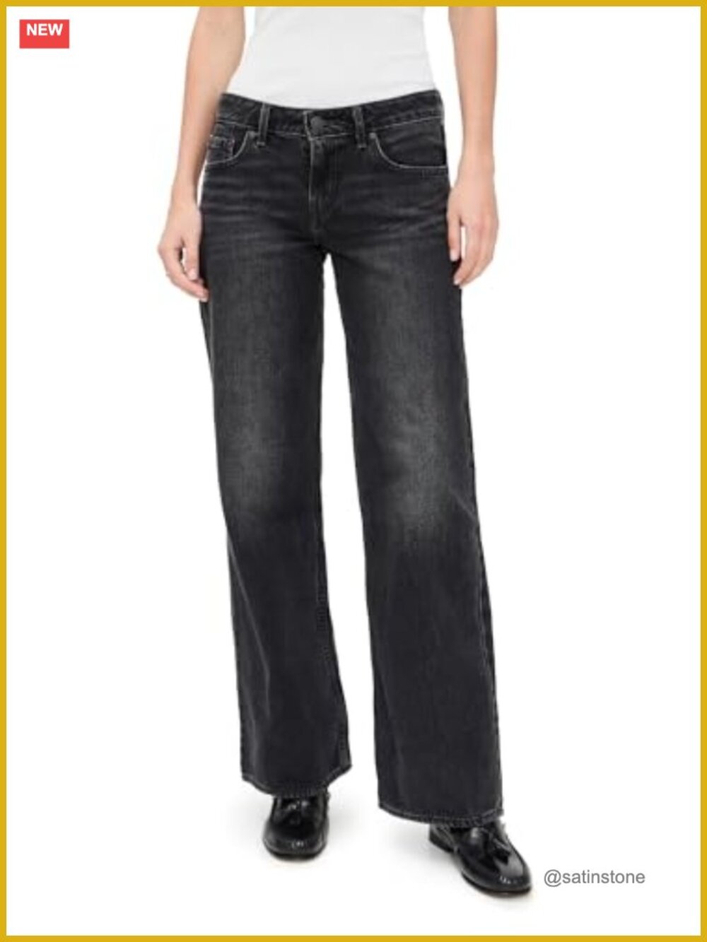 100% Cotton Low Rise Wide Leg Relaxed Jeans Early 2000s Style Runs Small